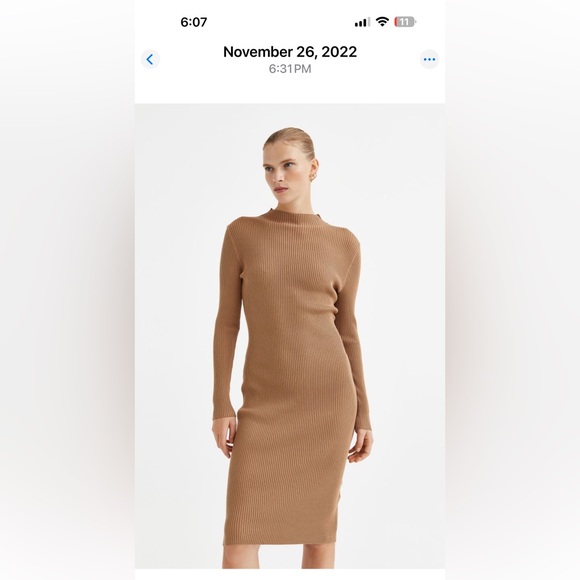 H&M Dresses & Skirts - H&M Camel Long Sleeve Dress